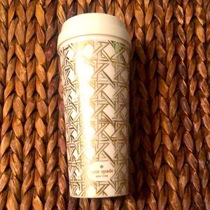 Kate Spade Gold & Cream Thermal tall cup with lid